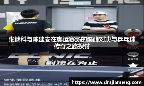 张继科与陈建安在奥运赛场的巅峰对决与乒乓球传奇之路探讨